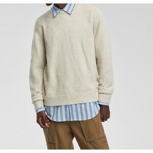 Mode Of One Mens Relaxed Fit Crewneck Cozy Sweater Dark Ecru Size XXL NWT